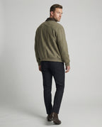 Herren kastig geschnittener Wollmix-Blouson mit Kunstlederkragen, Reißverschluss und Brusttasche mit Reißverschluss R&B