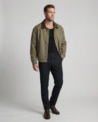 Herren kastig geschnittener Wollmix-Blouson mit Kunstlederkragen, Reißverschluss und Brusttasche mit Reißverschluss R&B