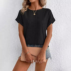 Damen Kurzarmshirt mit feinem Streifenmuster und weichem Tragegefühl R&B