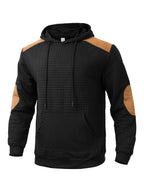 Herren modischer Kapuzenpullover mit strukturiertem Design und Kunstlederakzenten R&B