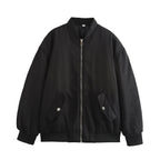 Damen lässige Bomberjacke mit praktischen Taschen und Reißverschluss R&B