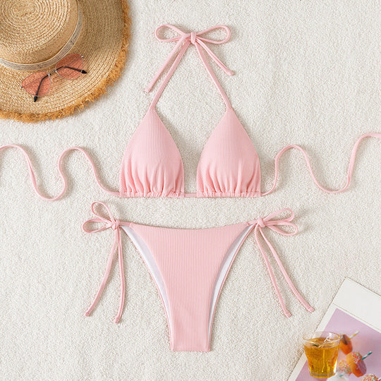 Damen Triangel-Bikini mit verstellbaren Riemen und raffinierten Details R&B