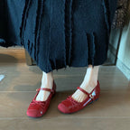 Damen Ballerinas mit elegantem Riemen und hochwertigem Lackleder R&B