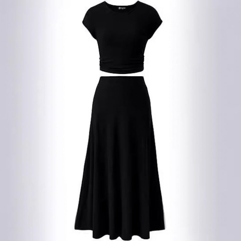 Damen Elegantes Maxikleid mit tailliertem Oberteil und fließendem Rock R&B