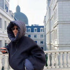 Damen Oversized Sweatjacke mit voluminösen Ärmeln und bequemen Taschen R&B