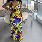 Damen Maxikleid mit exklusivem Farbverlauf und figurumspielendem Schnitt R&B