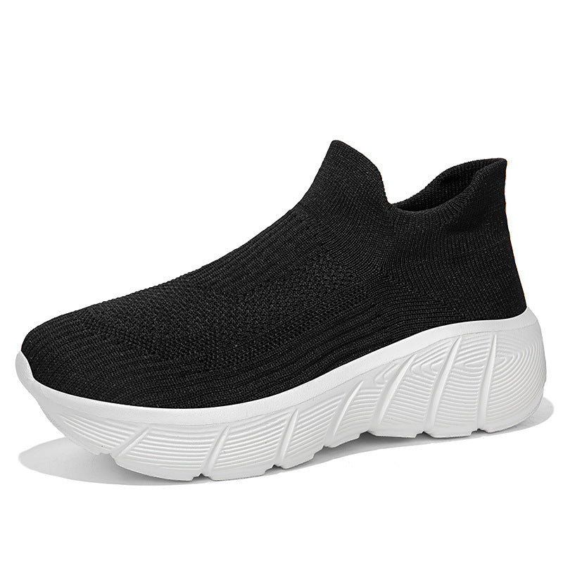 Damen Schnürlose Freizeitsneaker mit flexiblem Strick-Obermaterial R&B