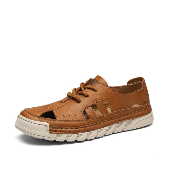 Herren Orthopädische Ledersandalen mit verstellbarem Riemensystem R&B