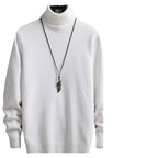 Herren stylischer Rollkragenpullover aus weichem Strickmaterial mit modernen Akzenten R&B