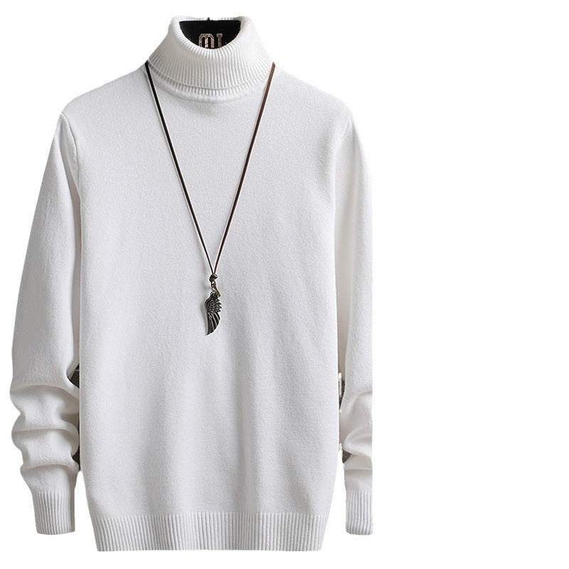 Herren stylischer Rollkragenpullover aus weichem Strickmaterial mit modernen Akzenten R&B