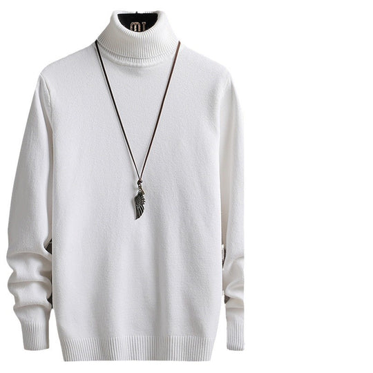 Herren stylischer Rollkragenpullover aus weichem Strickmaterial mit modernen Akzenten R&B