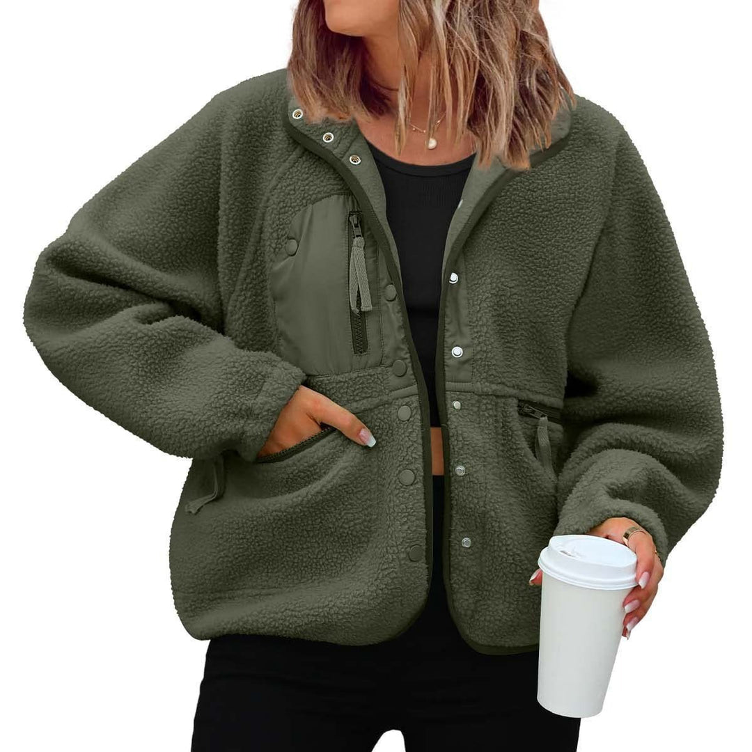 Damen kuschelige Fleecejacke mit praktischen Taschen R&B