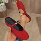 Damen elegante Halbschuhe mit modischem Riemen und glänzenden Akzenten R&B
