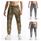 Herren elegante Jogginghose mit glänzendem Metallic-Muster R&B
