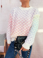 Damen Modischer Strickpullover mit Karo-Muster R&B