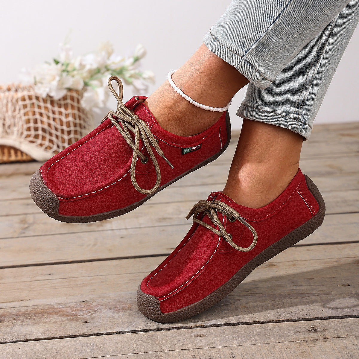 Damen Freizeit-Schuhe im lässigen Slipper-Stil mit bequemer Sohle R&B