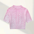 Damen Kurzer Strickpullover mit raffiniertem Zopfmuster und lässigem Schnitt R&B