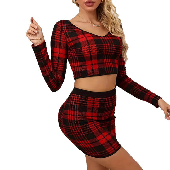 Damen Crop-Top und Rock Ensemble R&B