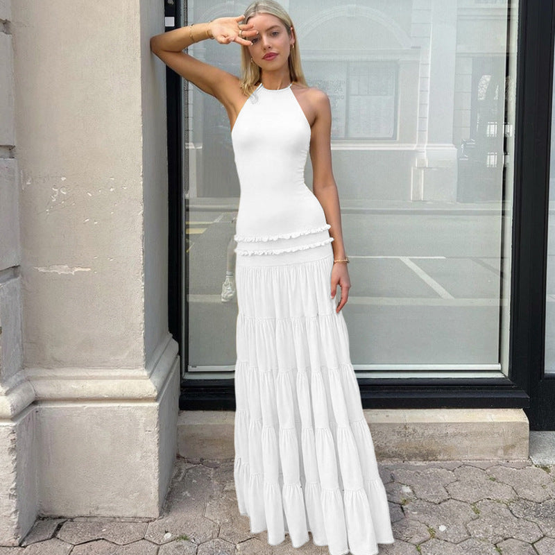 Damen Maxi-Kleid mit feinen Rüschendetails R&B