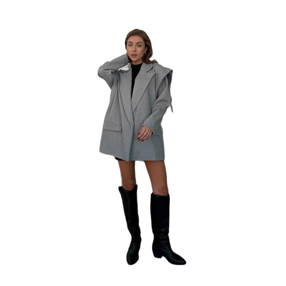 Damen elegante oversized Blazerjacke R&B