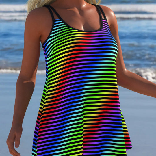 Damen Schwimmanzug mit modischem A-Linien-Schnitt und floralem Design R&B