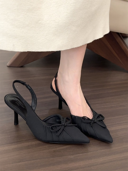 Damen Slingback-Pumps mit zartem Schleifen-Detail und elegantem Absatz R&B
