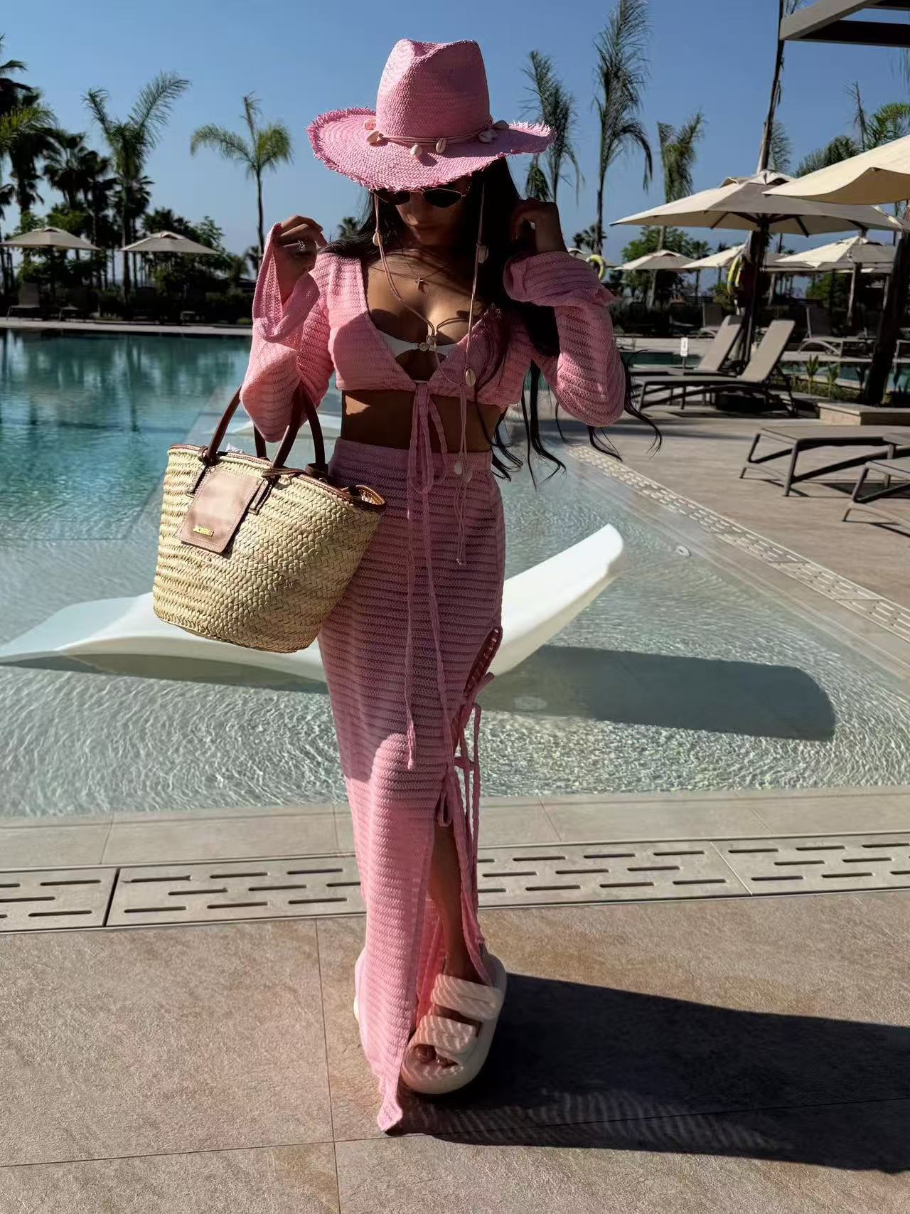 Damen bezauberndes strandtaugliches Outfit mit Cropped Top und Maxiröcke
