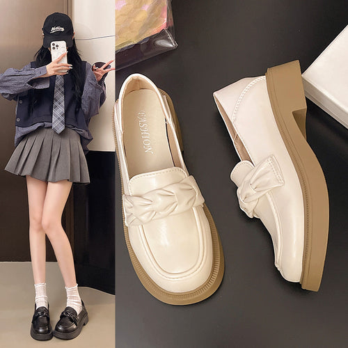 Damen elegante Loafer mit Knoten-Detail und komfortabler Plateausohle R&B