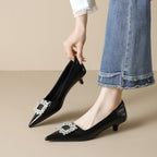 Damen elegante Pumps mit funkelndem Strassbesatz