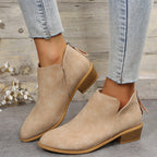 Damen modische Stiefeletten mit elegantem Reißverschluss und bequemer Sohle R&B
