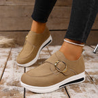 Damen Komfort-Slipper mit dekorativem Schnallenverschluss und ergonomischem Fußbett R&B