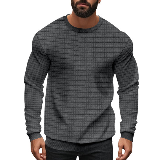 Herren Langarm-Sweatshirt mit strukturiertem Design und elastischem Bund R&B