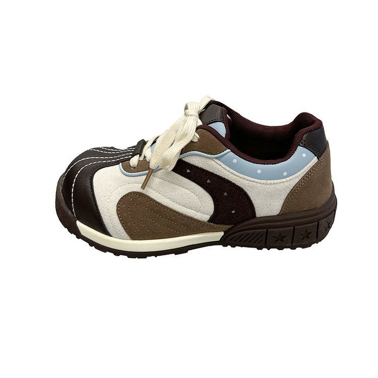 Damen sportliche Sneakers mit atmungsaktiver Oberflächenstruktur und stabiler Sohle R&B