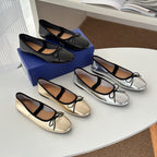 Damen Ballerinas mit Glanz-Finish und elastischem Einschlupf