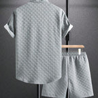 Damen lässiges Kurzarm Hemd und Shorts Set