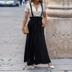 Damen Culotte-Jumpsuit mit verstellbaren Trägern und elegantem Kordelzug