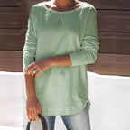 Damen gemütlicher Longsleeve mit weitem Ausschnitt
