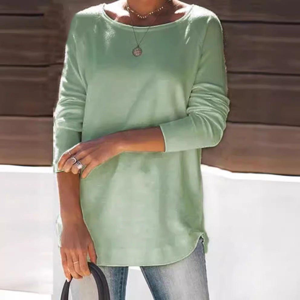 Damen gemütlicher Longsleeve mit weitem Ausschnitt