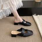 Damen Mules mit modischem Lochdesign und bequemem Blockabsatz