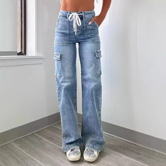 Damen Cargo-Jeans mit weichem Bund und praktischen Taschen R&B