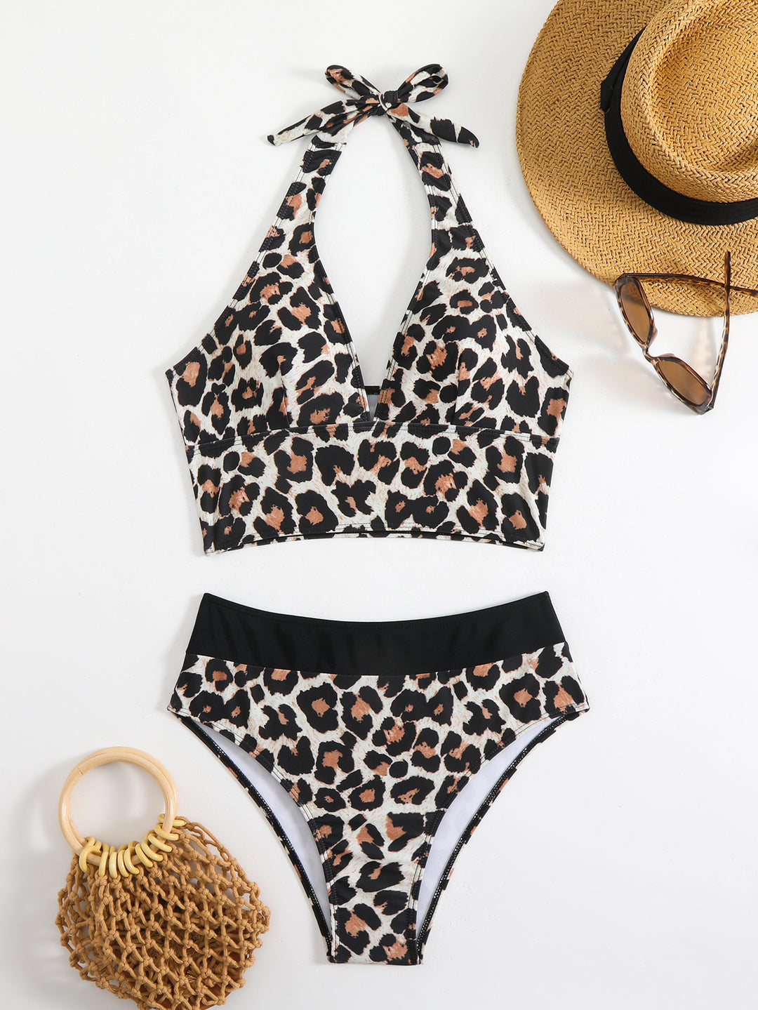 Damen Bikini-Set mit elegantem Leo-Muster und komfortablem Schnitt R&B