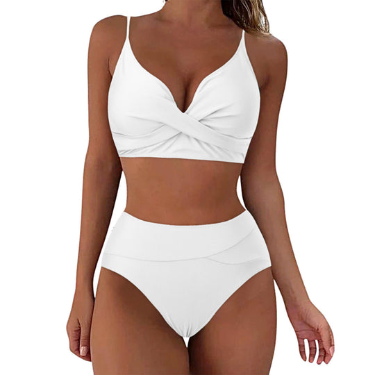 Damen Hochtailliertes Bikini-Set mit raffiniertem Twist-Oberteil R&B