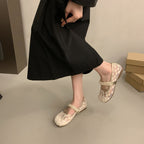 Damen elegante Ballerinas mit dekorativer Perlenapplikation und modischem Riemchen R&B