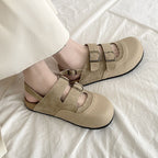 Damen Komfortable Clogs mit dekorativen Riemen und atmungsaktiver Sohle R&B