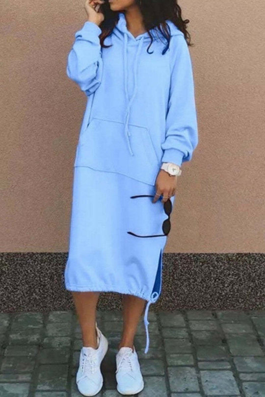 Damen Hoodie-Kleid mit lässiger Passform und praktischen Taschen R&B