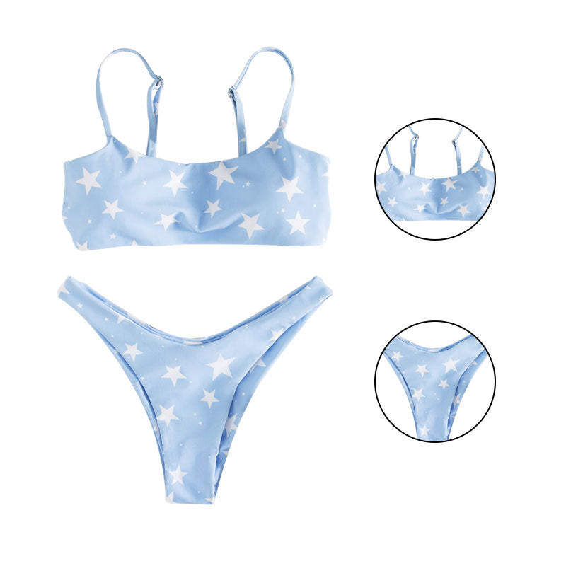 Damen Bikini-Set mit modischem Sternmuster R&B