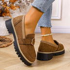 Damen Mokassins mit trendigem Schnallen-Design und rutschfester Profilsohle R&B