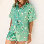 Damen Schlafanzug mit trendy Cocktail-Motiv R&B