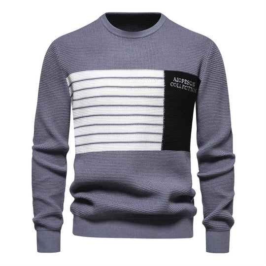 Herren Pullover mit modernem Strukturdesign und auffälligen Farbdetails R&B