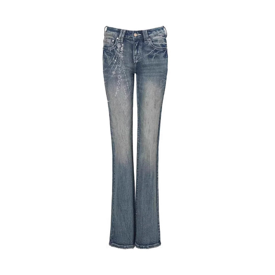 Damen Flared Jeans mit funkelnden Applikationen R&B